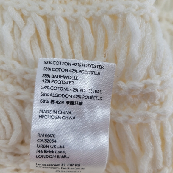Anthropologie Open-Knit Cream Cardigan Sweater Size M/L - Picture 7 of 8